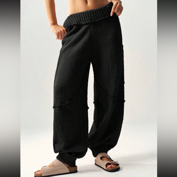 Boho Textured stretchy waist harem leg lounge pants - Picture 2 of 13